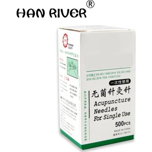HANRIVER 2018 500 pieces into silver needle flat handle needles disposable sterile acupuncture needle insertion