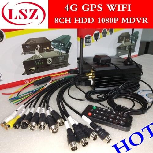 8CH mdvr 4G GPS vehicle monitoring VCR AHD 1080P wide voltage device support connecting host WiFi