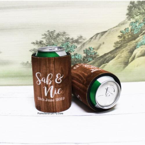 80pcs/lot Print Logo Wholesale Cheap Wedding Stubby Holders Prom Gift Hens Party Graduation Presents Can Cooler Neoprene