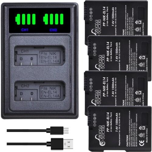 EN-EL14 EN EL14a Camera Battery Charger Kits for Nikon P7800 P7100 P7000 D3400 D5500 D5300 D5200 D5100 D3100 D3200 D3300 MH-24