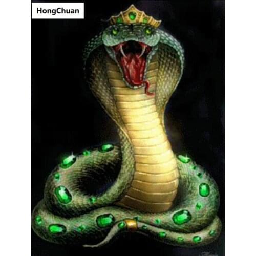 Diamond embroidery, snake king, 5d diamond painting square, round diamond inlay, rhinestone picture, cross stitch, new year gift