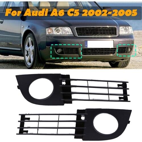 Car Fog Lights Bumper Lower Racing Grills for Audi A6 C5 2002-2005 Sedan/Avant Facelift Auto Left Right Exterior Parts