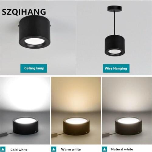 White/Black Surface Mounted Ceiling Downlight 9W 12W 15W 20W LED Ceiling Spot Light AC110/220V for Kitchen Living room Decor