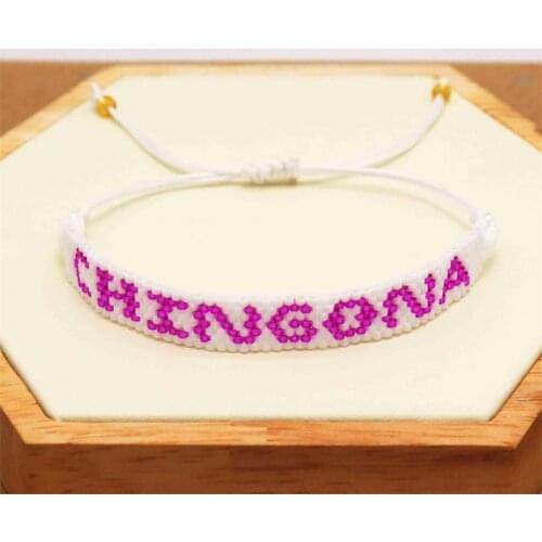 ZHONGVI Mexico CHINGONA Letter Bracelet For Women Summer Beach Bracelets MIYUKI Pulseras Mujer Moda 2021 Beadwork Jewelry Gifts