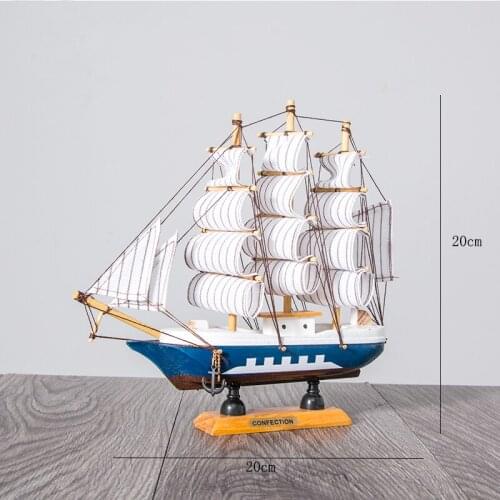 Wooden Sailboat Model home decor Mediterranean Style Home Decoration Accessories Creative Decoration Room Decor Birthday Gift