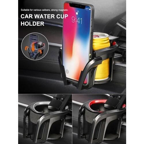 Car Air Vent Mount 2 In 1 Cup Holder Phone Mount Adjustable Beverage Water Bottle Holder Vehicle Cup Stand Bracket Auto Interior