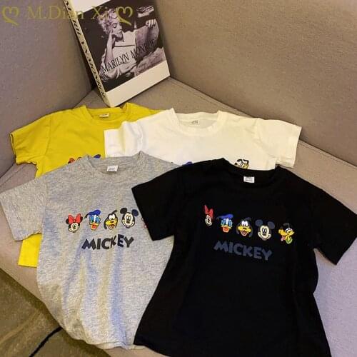 Cotton Cartoon Girls Minnie T-Shirt Shortsleeve Baby Kids O-neck Bottoming Shirt for Children Clothes New Spring Boys Girls Tops