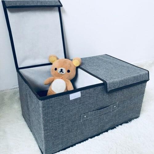 Cotton Liene Clothes Storage Box With Cap Clothes Socks Toy Snacks Sundries Oraganier Set organizer Cosmetics Household