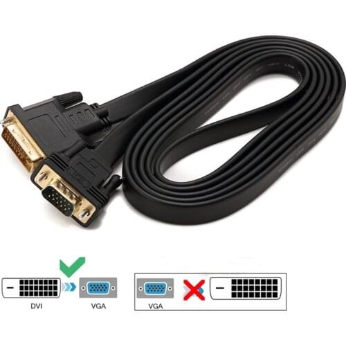 DVI VGA Cable 1080P DVI-D 24+1 DVI-D Male to VGA Male Dual Link Adapter Converter for Laptop Monitor Cable DVI to VGA