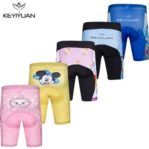 KEYIYUAN Kids 3D Padded Cycling Shorts Shockproof MTB Road Bike Shorts Children Bicycle Short Tights Ciclismo S-XXXL