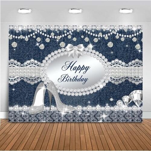 MOCSICKA Celebration Birthday Party Backdrop for Lady Banner Decoration High Heels Customized Photographic Background for Photo