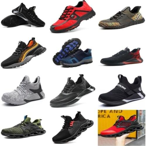 New Safety Shoes Boots For Men Steel Toe Shoes Anti-Smashing Construction Work Safety Boot Breathable Safety Shoes Men Footwear