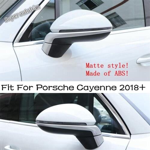 Lapetus Side Door Rearview Mirror Cover Trim Garnish Molding Overlay Strip Exterior Fit For Porsche Cayenne 2018 - 2021 ABS