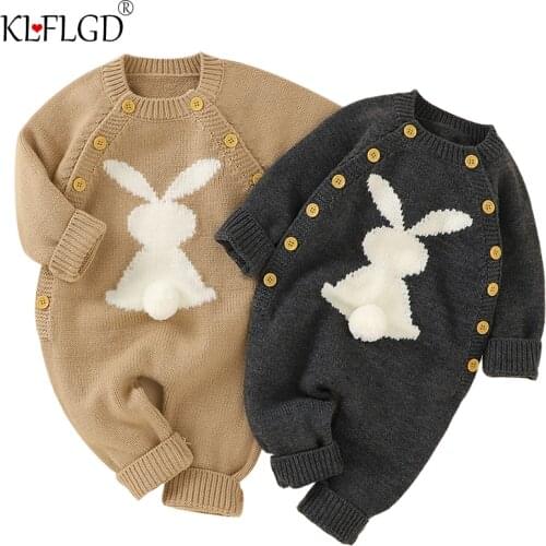 2021 new solid color hooded button long sleeve one-piece pants catsuit autumn winter baby cartoon cute printed one-piece catsuit