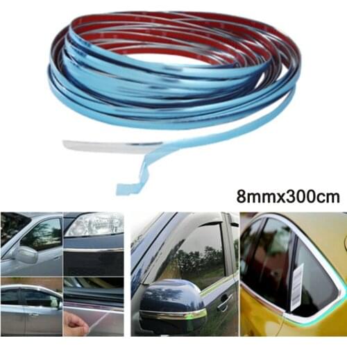 Body Trim Strip Rear bumper Silver Window 1 Roll of Car Door Edge Chrome-plated ABS