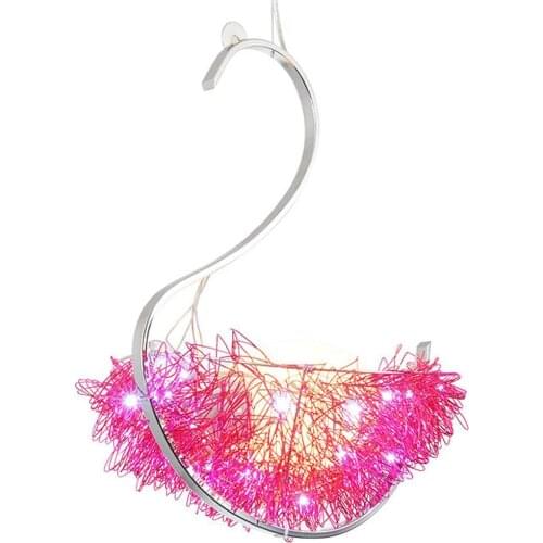 Aluminum Swan Woven with A egg inside Polished Iron Pendant Light Free Shipping Romantic Dining Room Kid bedroom Pendant lamp