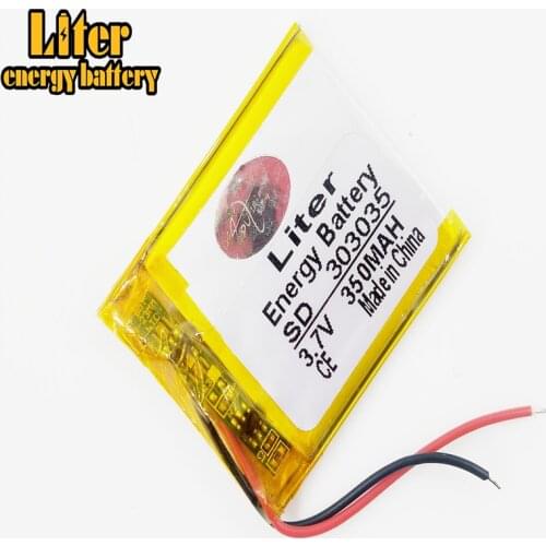 303035 3.7V 350MAH Polymer lithium ion / Li-ion battery for voice recorder pen,smartband,smart watch;bluetooth MP3 MP4 GPS