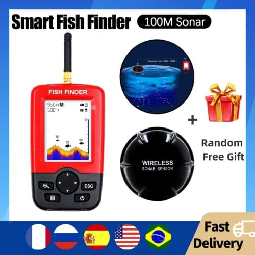 Smart Fish Finder Wireless Echo-sounder Fishing Helper Depth 100M Sonar Sensor Echo Sounder Fishfinder Lake Sea Fishing