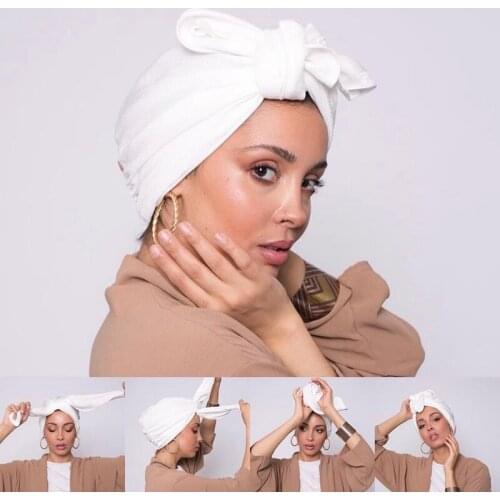 Fashion Brand Design Bow-knot Headband HeadScarf Under Cap Islam Inner Scarf Headband Stretch Turbante