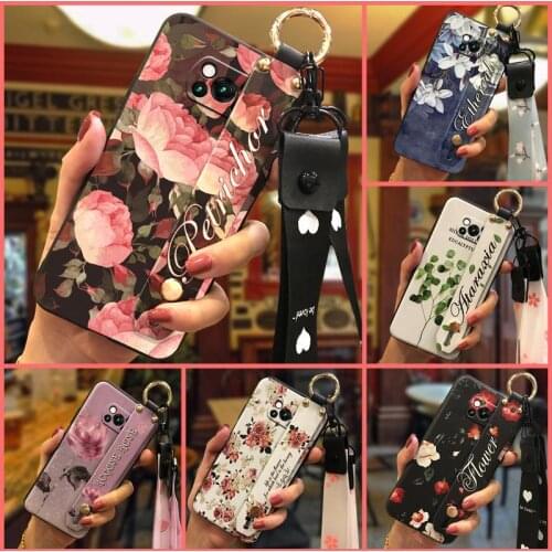 Wrist Strap Anti-knock Phone Case For Xiaomi Poco X3 NFC Waterproof Silicone For Woman