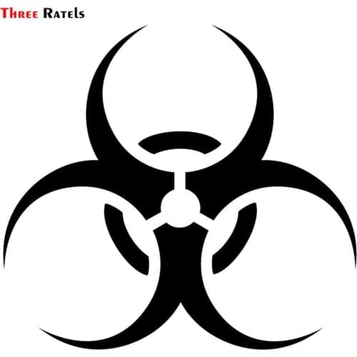 Three Ratels LBH511 # 15x13.8 CM Biohazard symbol popular Creative Vinyl Sticker Car-styling Decal car sticker