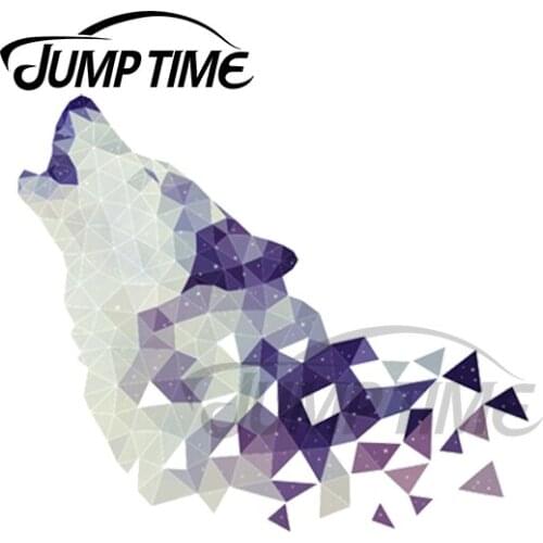 JumpTime 13 x 6.2cm For Geometric Wolf Car Stickers Windows Waterproof Decal Motorcycle Helmet Fine Laptop Bumper Decoration