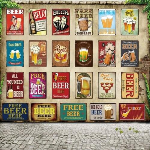[ WellCraft ] Free Beer Tomorrow All You Need Is Beer Served Here Metal Sign Posters art Vintage Mural Painting Custom Decor WW5