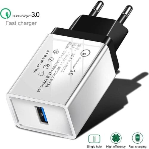 AC/DC USB Charger 5V 9V 12V 1Ports Power Adapter Supply Phone Fast Charger For iPhone Xiaomi Samsung Mobile Phone Charger QC 3.0