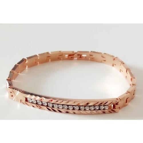 Women Luxury Bracelet Trendy 585 Rose Gold Color Jewelry New Fashion Hand Cubic Zircon Link Chain Bracelets for Women