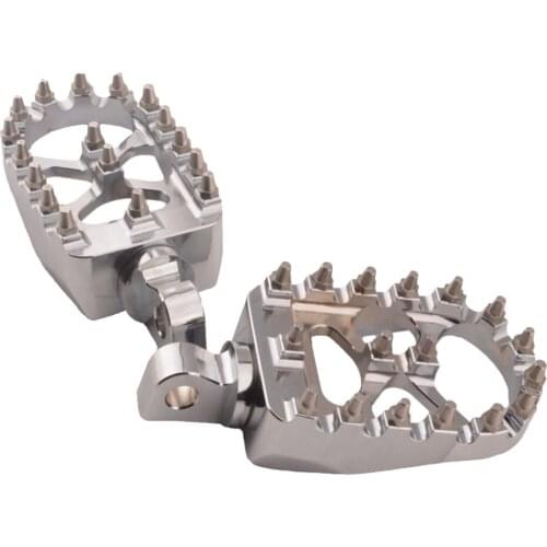 1 Pair Motorcycle Universal CNC Footpegs Rest Pegs Fit for Harley Sportster Bobber Motorcycles (Chrome)