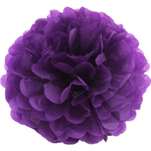 10 pieces per lot purple color Tissue Paper Pom Poms DIY Flower Ball Party Supplies Wedding Decoration