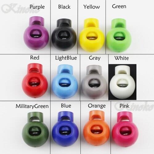 100pcs/pack Mixed Color Plastic Ball Cord Locks Round Toggle Clip Stopper Widely Used For Backpack / Clothing / Paracord #A014
