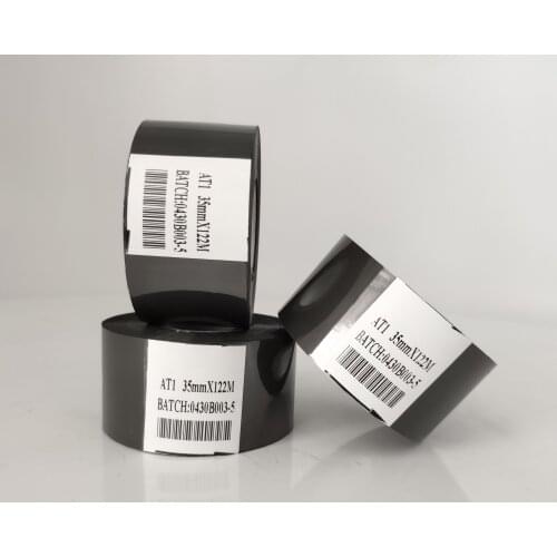 35x122m batch expiry date printing machine Black color hot stamping ribbon