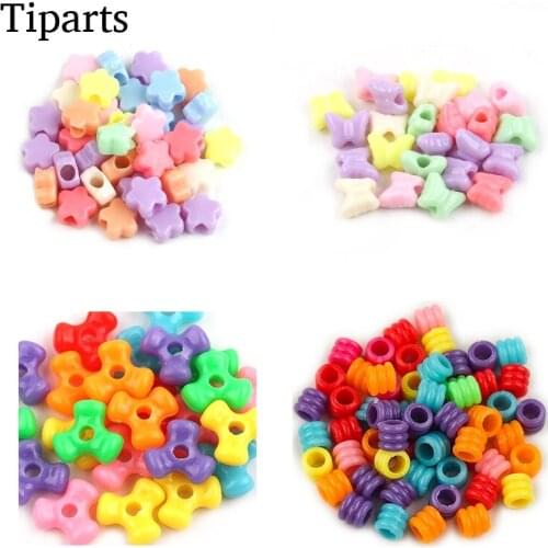 50pcs Multicolor Bow Tie Loose Beads 10x18mm Plastic Spacer Beads For Jewelry Making Kids Toy Necklace Bracelet Diy Accessories