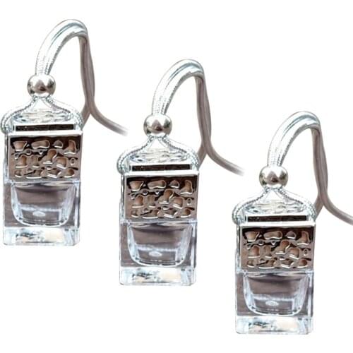 3Pcs Car Air Freshener Scent Perfume Bottle Ornament Essential Oil Diffuser Fragrance Hanging Empty Bottle Interior Accessory