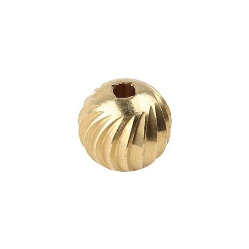 100pcs Raw Brass Round Ball Space Beads 2.5 3 4 5 6mm Sprial Shape Loose Charm Bead with Big Hole for DIY Jewelry Making Craft