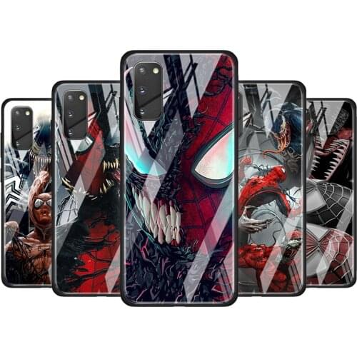 Spiderman And Venom Tempered Glass Cover For Samsung Galaxy S20 S10 S9 S8 S10E FE Ultra Plus Lite 5G Phone Case
