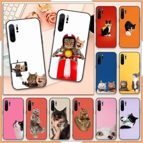 Cute cat Phone Case For Huawei P40 P20 P30 lite Pro P Smart 2019 Mate 40 20 10 Lite Pro Nova 5t