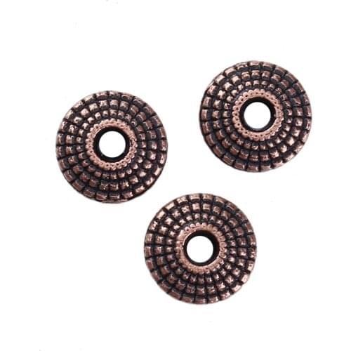 DoreenBeads Zinc Based Alloy Antique Copper Spacer Beads Bicone Flying Saucer About 8mm( 3/8") Dia, Hole: Approx 2.2mm, 100 PCs