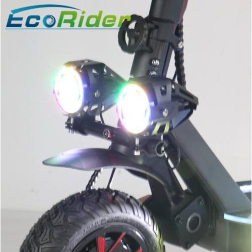 Ecorider E4-9 front double headlight pedal lamp with bracket for off-road electric scooter original accessories