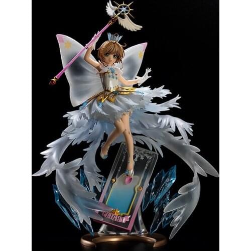 37cm Anime Card Captor Sakura Clear Card-hen Kinomoto Sakura Action Figure PVC 1/7 Hello New World Collection Model Dolls
