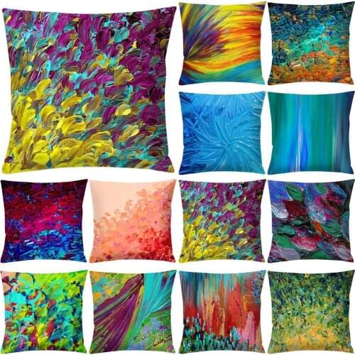 Smooth Long Lasting Single Side Printed Square Pillowcase No Odor Throw Pillow Cover Breathable for Car
