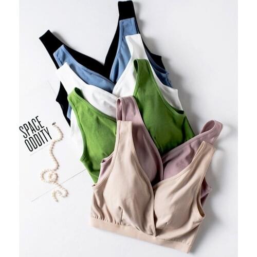 Cotton Breast-feeding Bra Gathered Anti Sagging Large Size Pregnant Womens Underwear Solid Nursing Bras