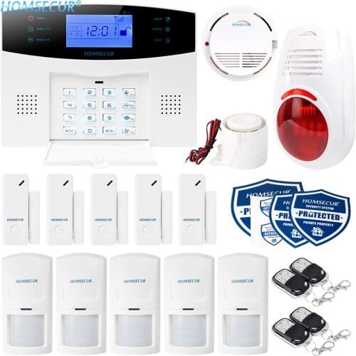 HOMSECUR APP Controlled Wireless GSM-2G Home Security Alarm System+SOS Intercom