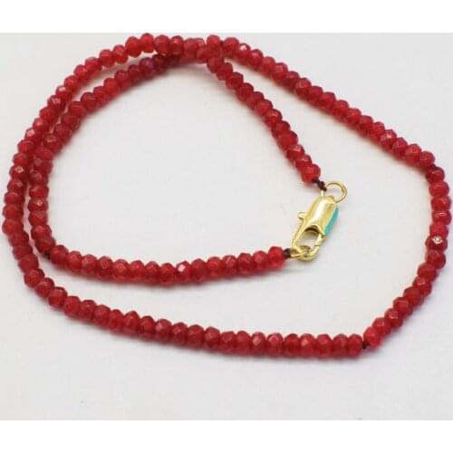 Wow!red jasper faceted roundel 4*2mm chocker necklace 16inch wholesale beads FPPJ