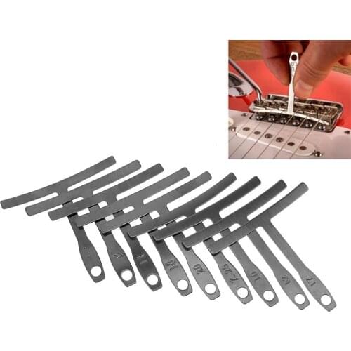 9Pcs Guitar Bass Metal Under String Radius Gauge Setup Luthier Stainless Steel Set