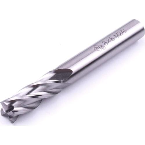 1pcs HSS 4 Flute Solid Coated End Mill Cutter Drill Milling Cutter 8x8x25x66mm