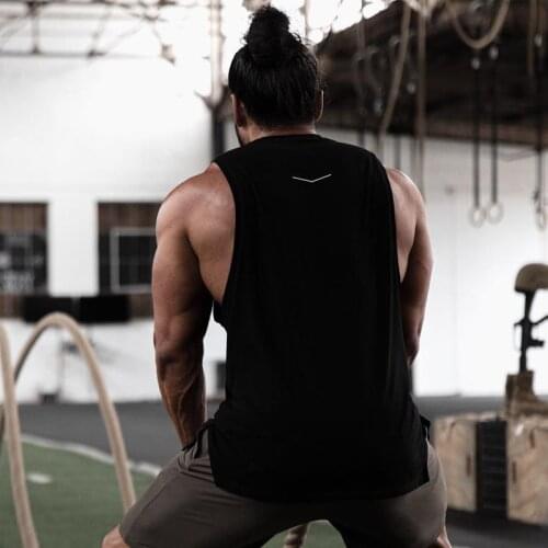 Summer Men Tops Workout Shirts Sleeveless Singlet Tank Top Solid Color Stringer Tank Top Bodybuilding