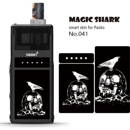 Magic Shark Ultra Thin Fur ME + YOU Skull Stone Print Vape Case Cover Film Pod Kit Skin Sticker for Smoant Pasito