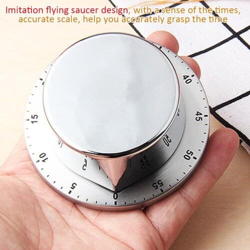 Mechanical Kitchen Timers With Magnetic Base Stainless Steel Cooking Timer Alarm 60 Minutes Countdown Tools Kitchen Gadget